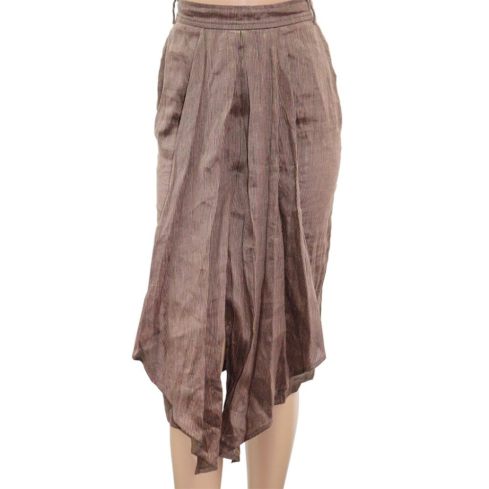 MaxMara Silk Linen Asymmetrical Midi Skirt 6/8 - Picture 2 of 6